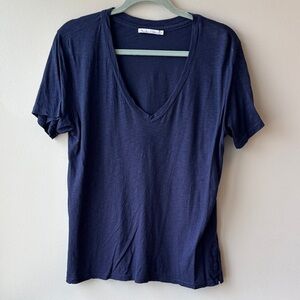 Michael Stars Navy V-Neck Short Sleeve Tee